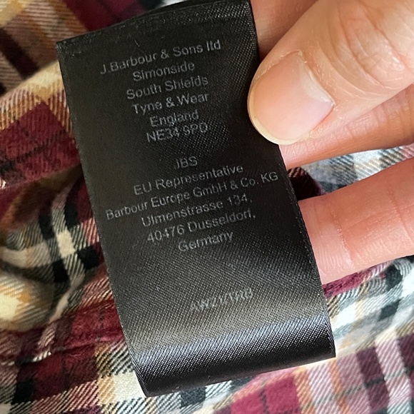 Barbour Tailored Fit Flannel Plaid Button Long Sleeve Shirt - Men's Size XL Red - Picture 7 of 11